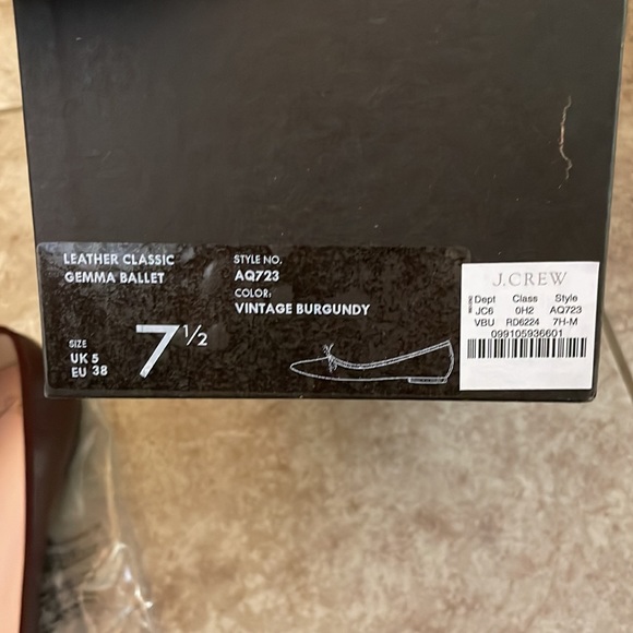 Jcrew Leather Classic Gemma Ballet in 7.5 vintage burgundy - Picture 4 of 4